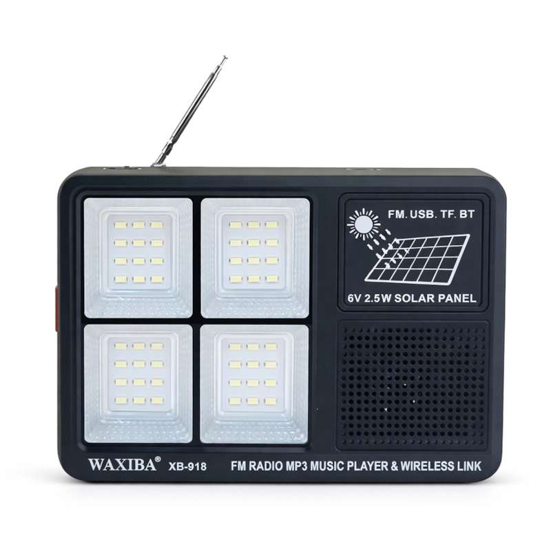RADIO PORTATIL FM CON LINTERNA LED RECARGABLE – MODELO XB-918 MULTIFUNCIONAL - 2