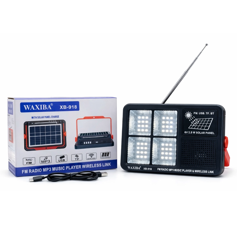 RADIO PORTATIL FM CON LINTERNA LED RECARGABLE – MODELO XB-918 MULTIFUNCIONAL - 3