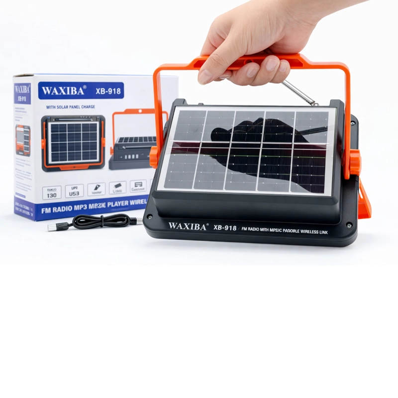 RADIO PORTATIL FM CON LINTERNA LED RECARGABLE – MODELO XB-918 MULTIFUNCIONAL - 6