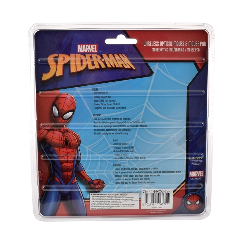 KIT MOUSE INALAMBRICO + MOUSEPAD SPIDERMAN – DISEÑO DIVERTIDO Y CONEXION SIN CABLES - 5