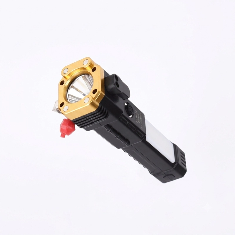 LINTERNA EMERGENCIA RECARGABLE AUTOMOVIL 4 EN 1 - DORADO - 1