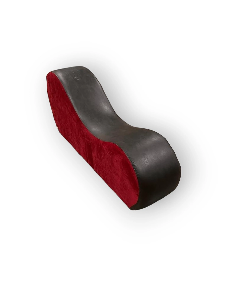 SILLON TANTRICO AFRODITA PU/FELPA EN COLOR NEGRO/ROJO - 1