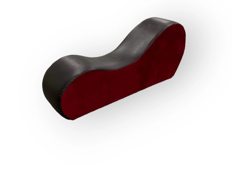 SILLON TANTRICO AFRODITA PU/FELPA EN COLOR NEGRO/ROJO - 2