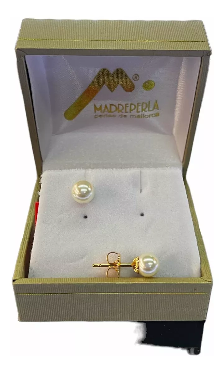 AROS MALLORCA DE PERLAS DE N° 6 ENCHAPADO EN ORO - 2