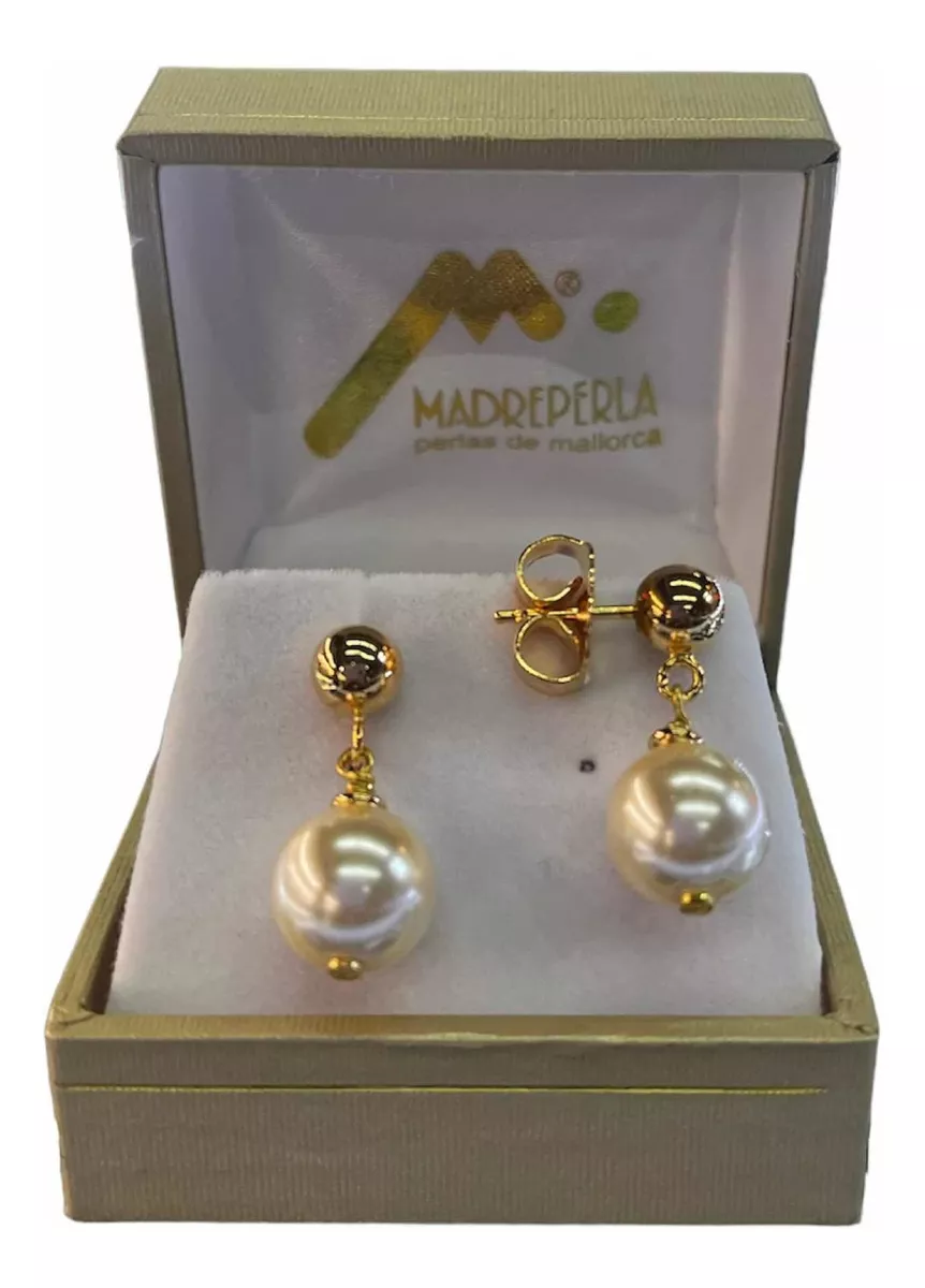AROS LARGOS DE PERLA DE MALLORCA N* 10 ENCHAPADOS EN ORO - 2
