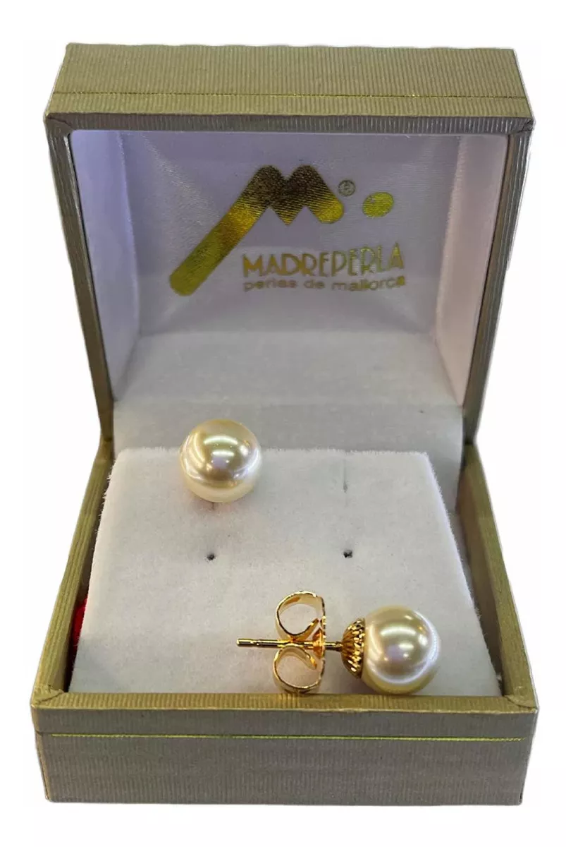 AROS DE PERLAS DE MALLORCA N* 9 ENCHAPADO EN ORO - 2