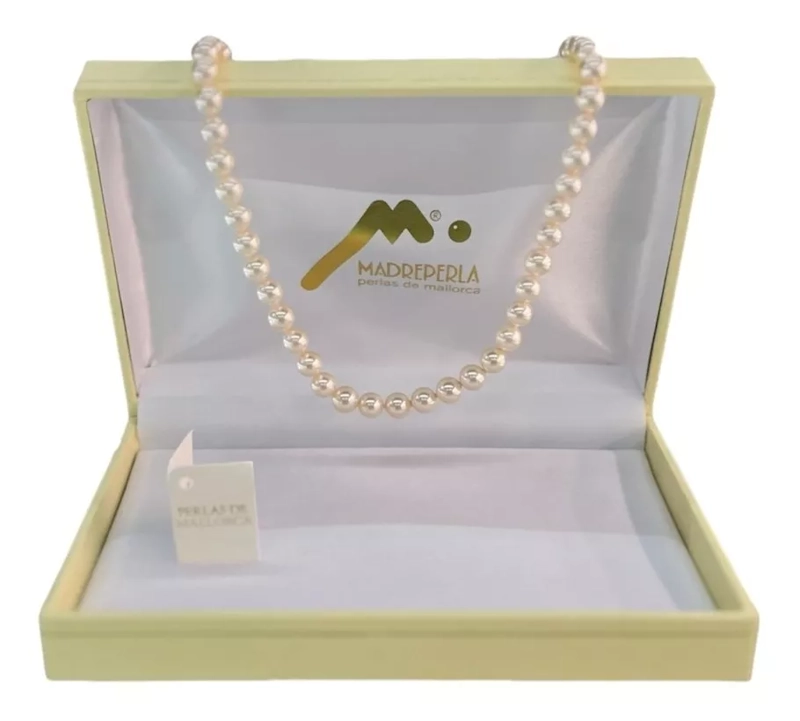 COLLAR DE PERLA DE MALLORCA 45CM BAÑADO EN ORO - 1