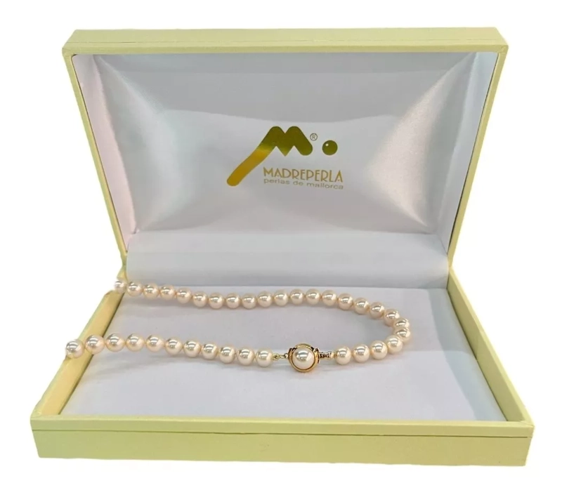 COLLAR DE PERLA DE MALLORCA 45CM BAÑADO EN ORO - 4