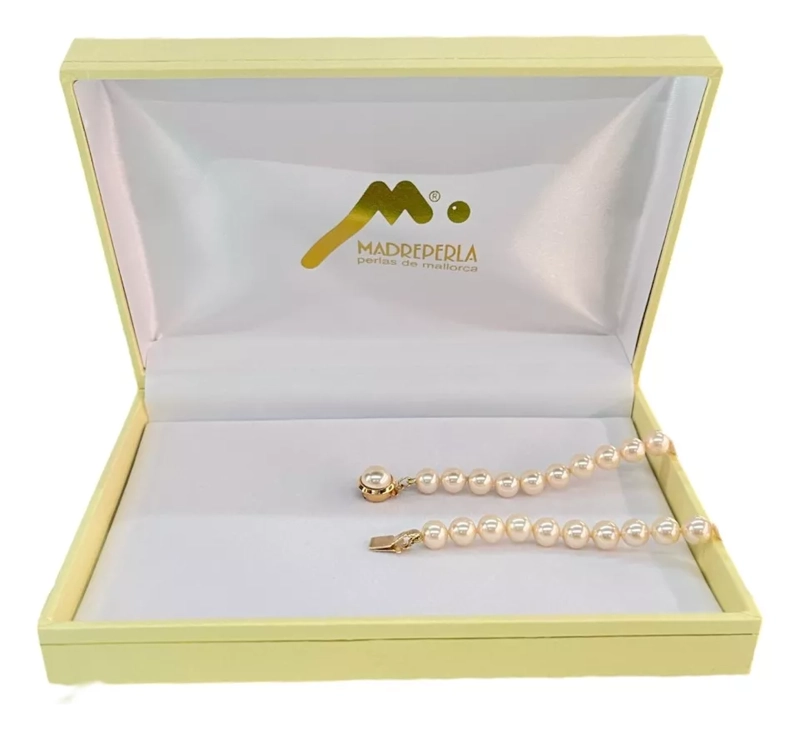 COLLAR DE PERLA 40 CM DE MALLORCA ENCHAPADO EN ORO - 2