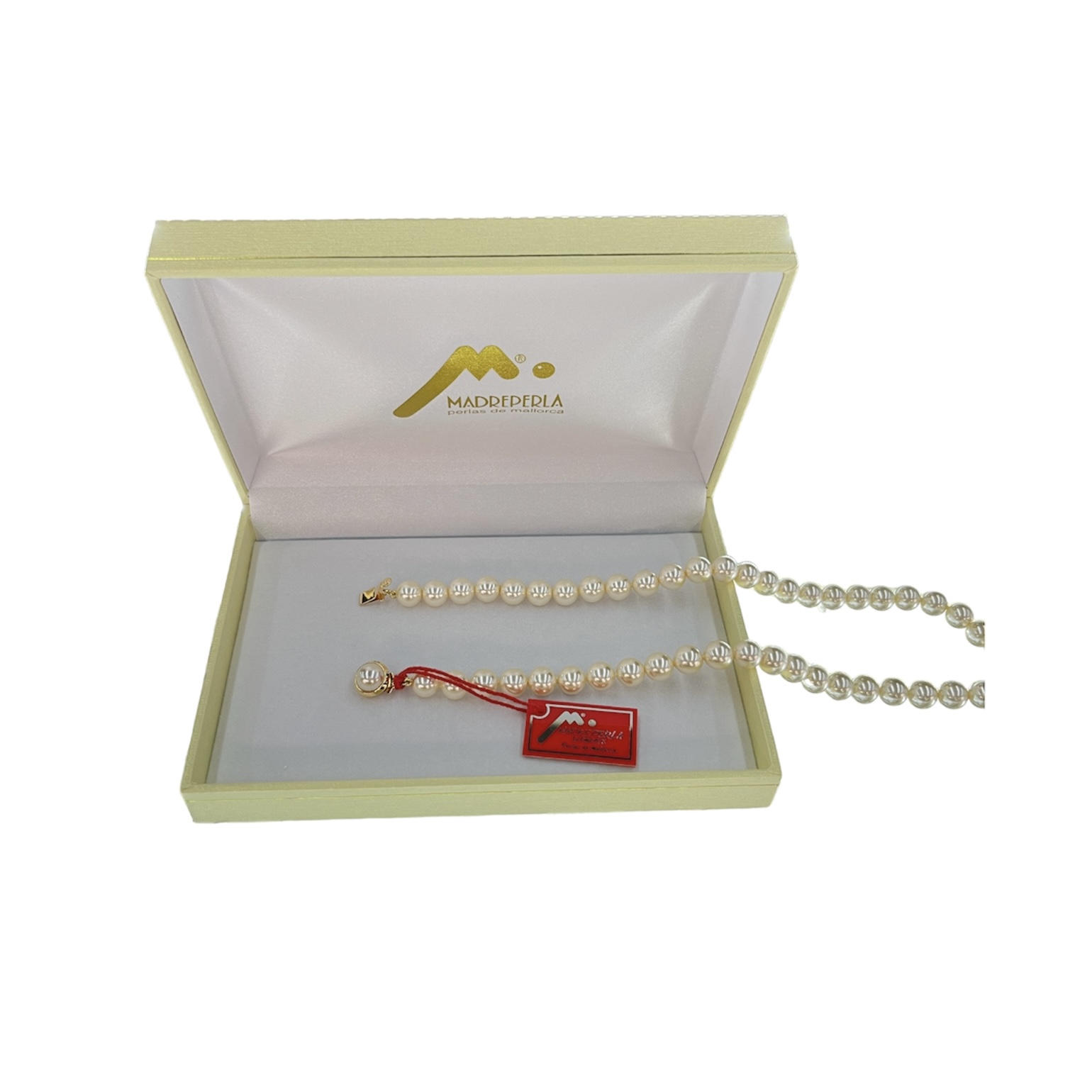 COLLAR DE PERLAS MALLORCA ENCHAPADO EN ORO 50 CM (8MM) - 3
