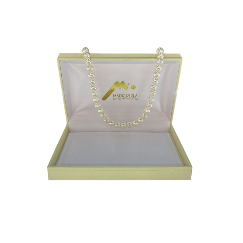 COLLAR DE PERLAS MALLORCA ENCHAPADO EN ORO 45 CM (8MM) - 1