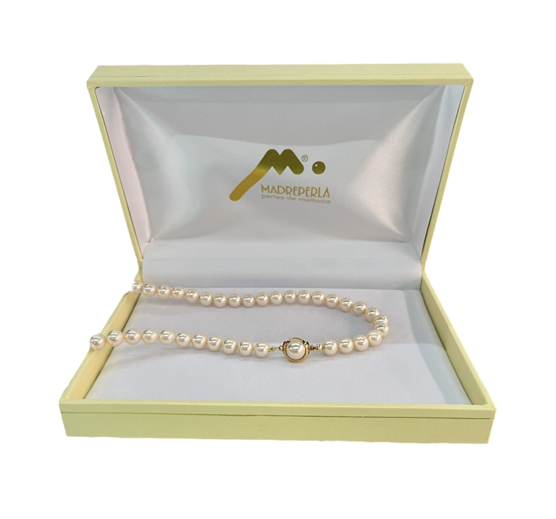 COLLAR DE PERLAS DE MALLORCA DE 70CM (6MM) ENCHAPADO EN ORO 18K - 3