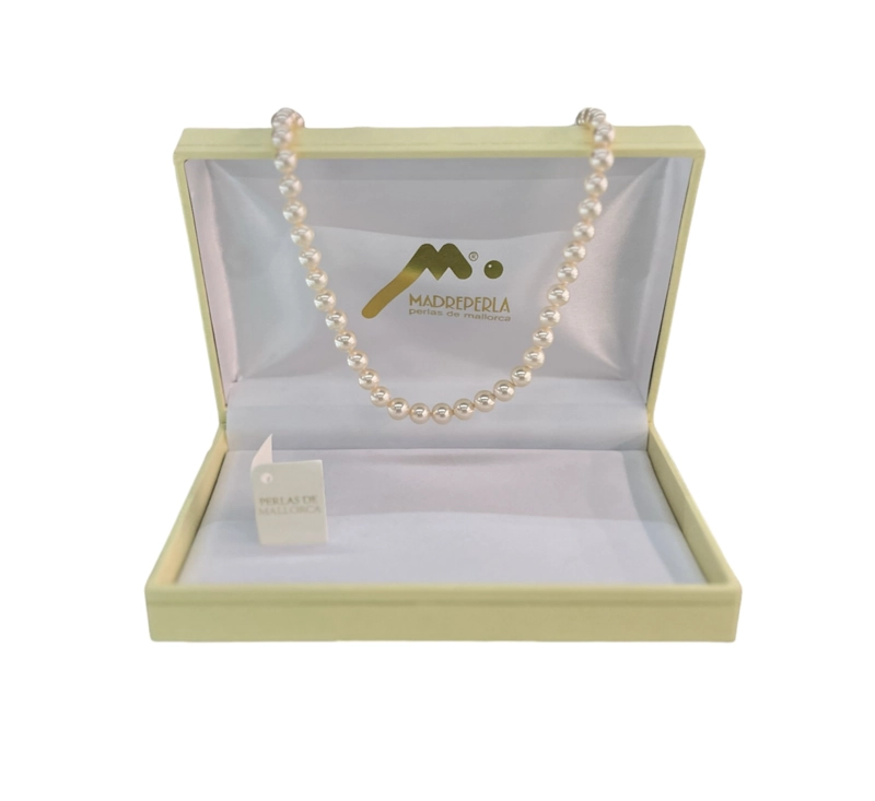 COLLAR PERLAS DE MALLORCA (7MM) ENCHAPADO EN ORO 18K - 1