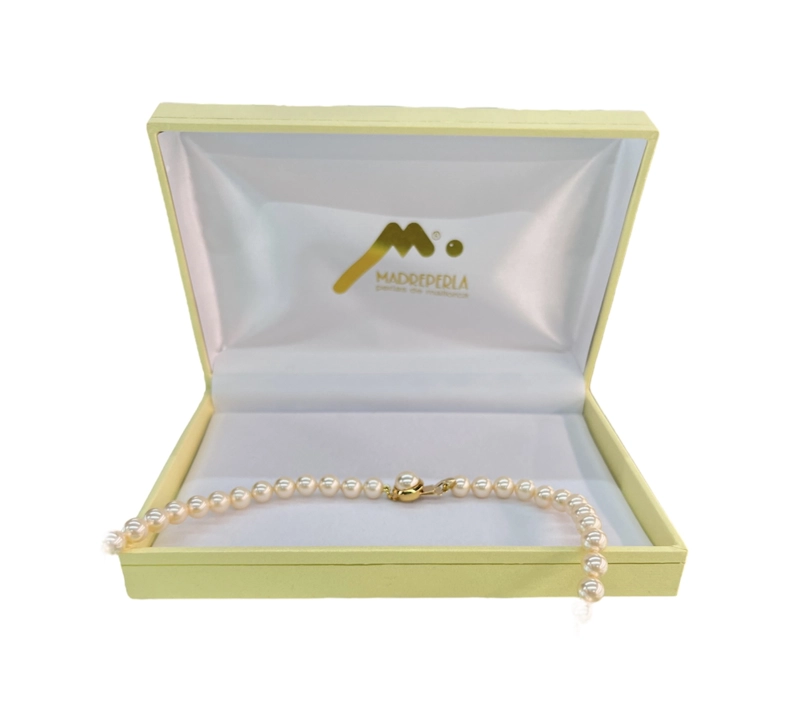 COLLAR PERLAS DE MALLORCA (7MM) ENCHAPADO EN ORO 18K - 3