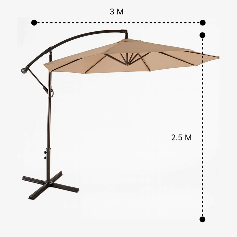 QUITASOL LATERAL 3MT DIAMETRO EXTENDIBLE UV CAFÉ - 2