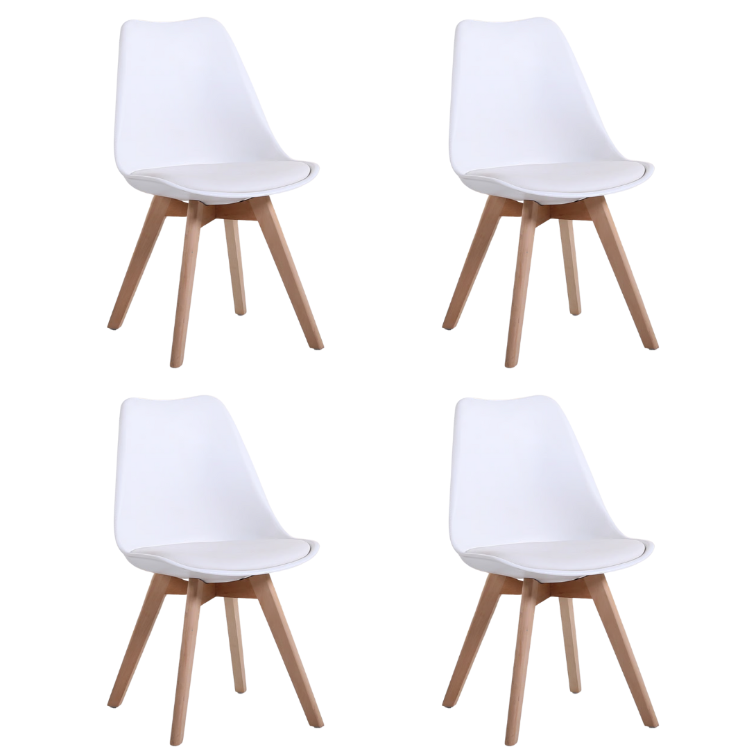 PACK 4 SILLAS DE COMEDOR TULIP ACOLCHADA - 1