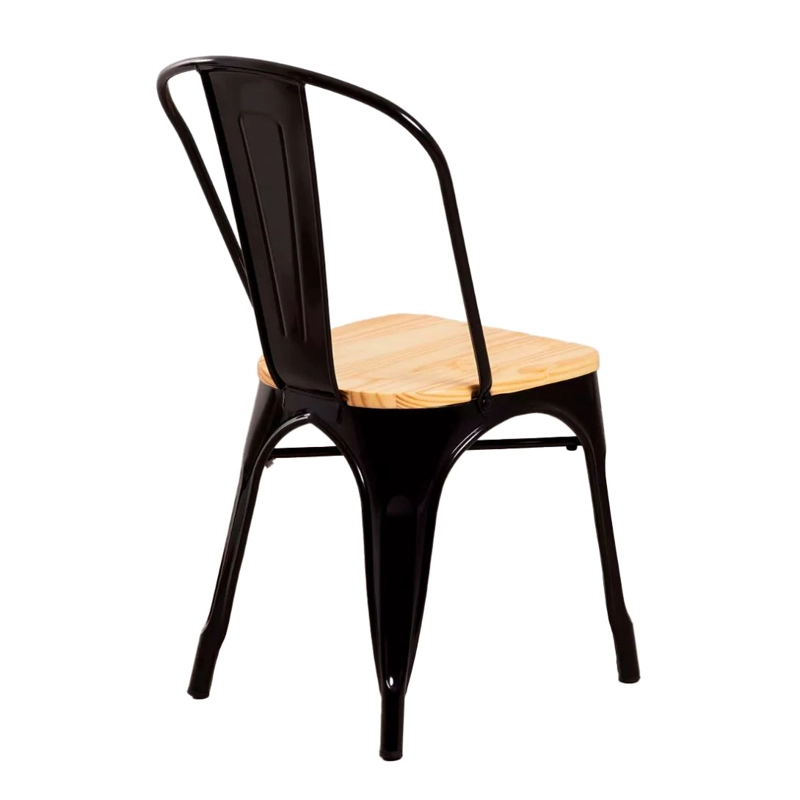 SILLA DE METAL TOLIX ASIENTO DE MADERA - 5