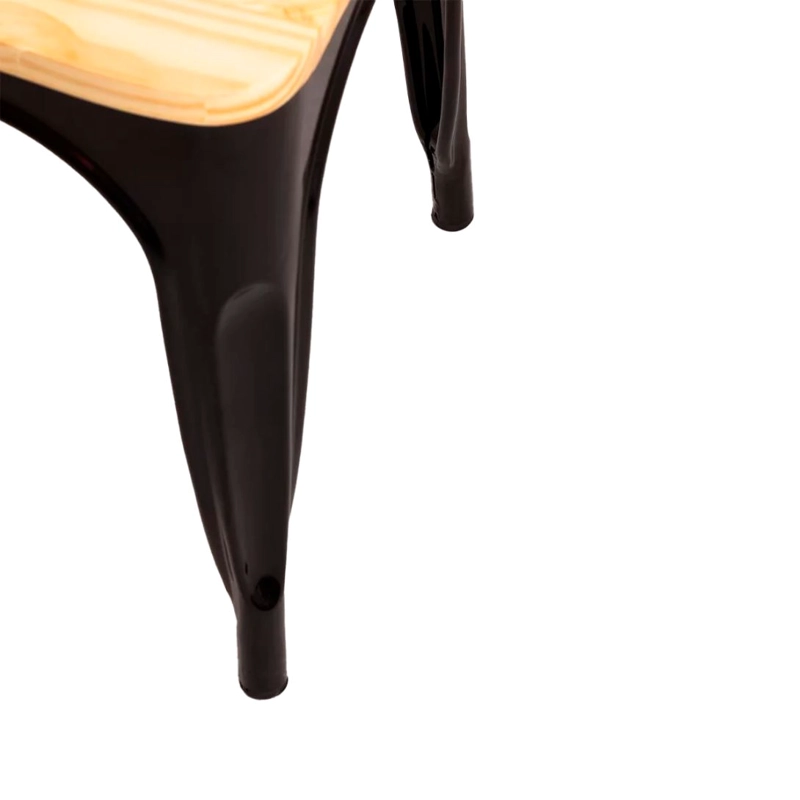 PACK 4 SILLAS DE METAL TOLIX ASIENTO MADERA - 3