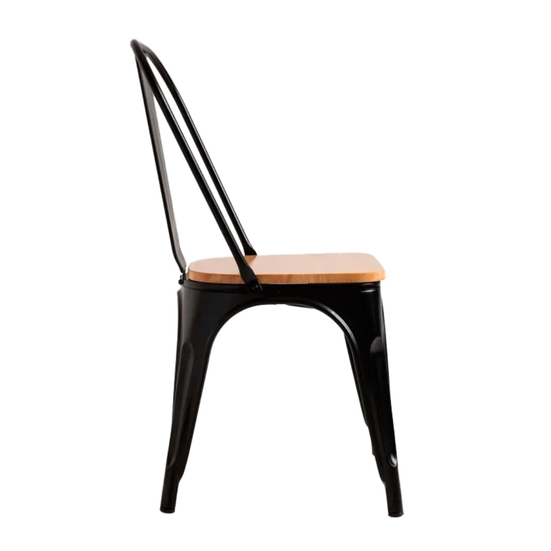 PACK 4 SILLAS DE METAL TOLIX ASIENTO MADERA - 4