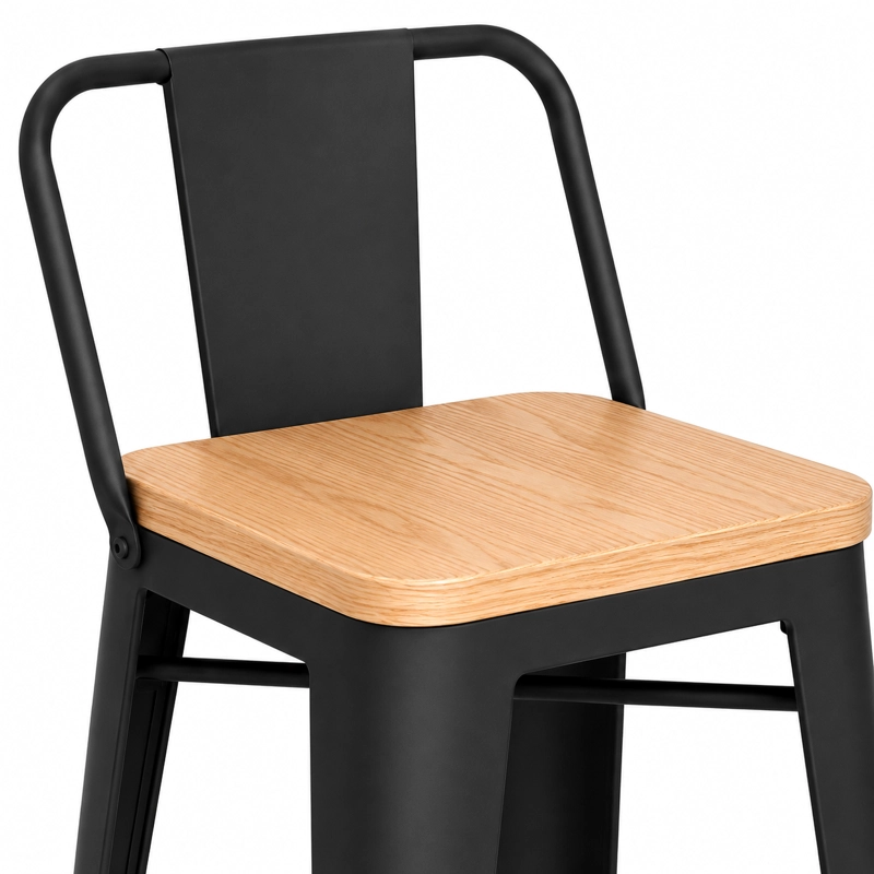 PACK 2 PISOS DE METAL TOLIX ASIENTO DE MADERA - 7