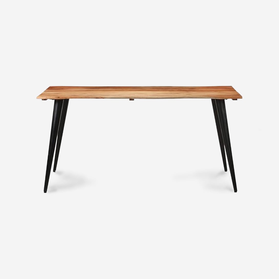MESA ANETO  DISEÑO ORGANICO CON CUBIERTA DE MADERA Y PATAS METALICAS - 4