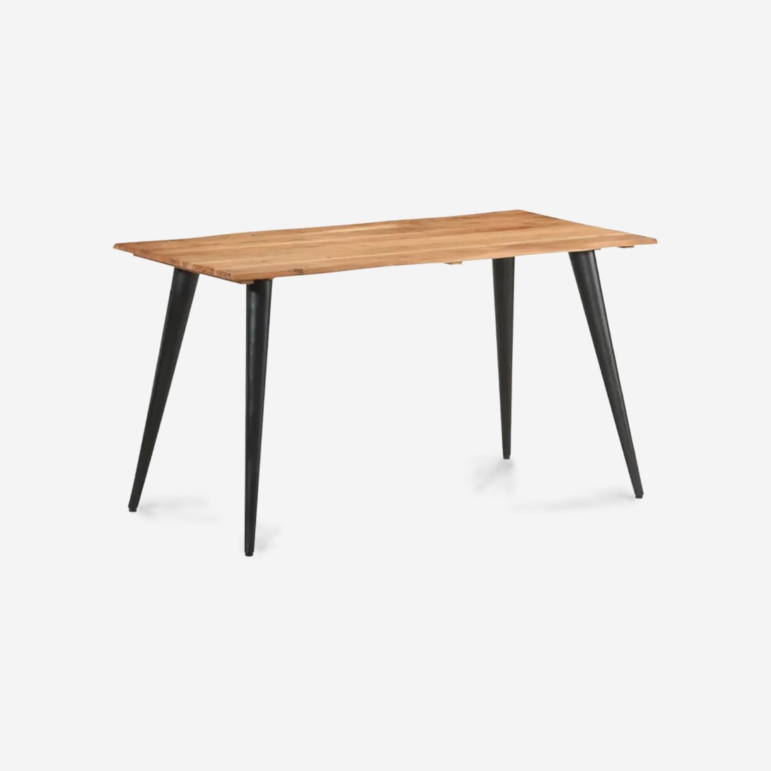 MESA ANETO  DISEÑO ORGANICO CON CUBIERTA DE MADERA Y PATAS METALICAS - 5