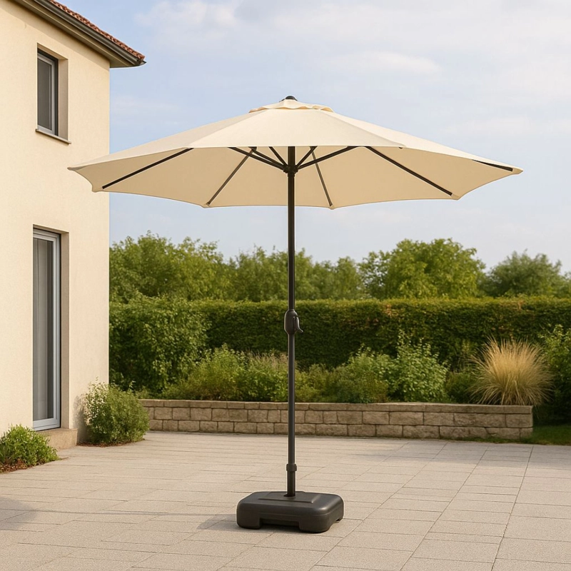 QUITASOL TERRAZA RECTO 2,7 MT BEIGE + BASE 22 LITROS - 2
