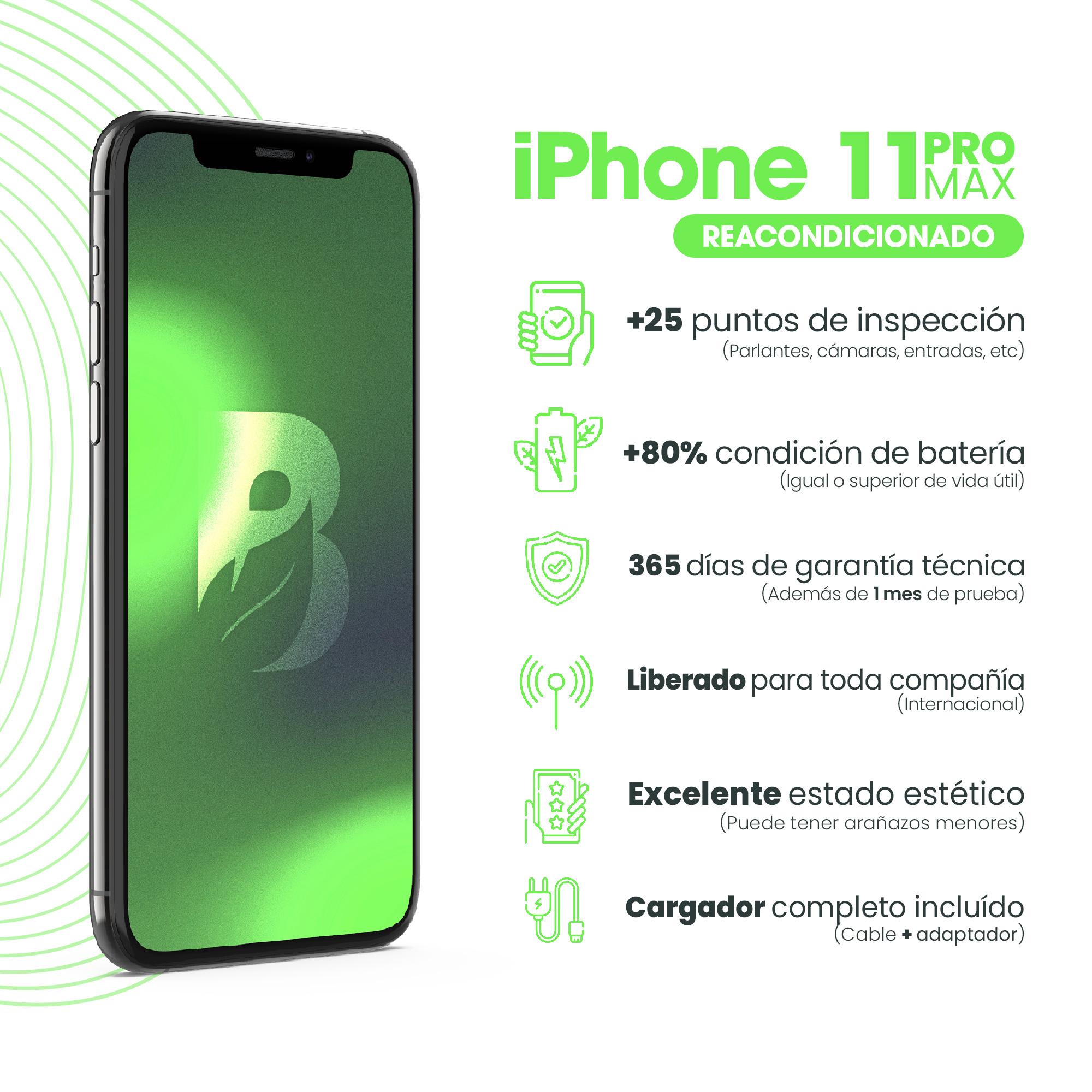 IPHONE 11 PRO MAX 256GB - PLATA RECONDICIONADO - 6