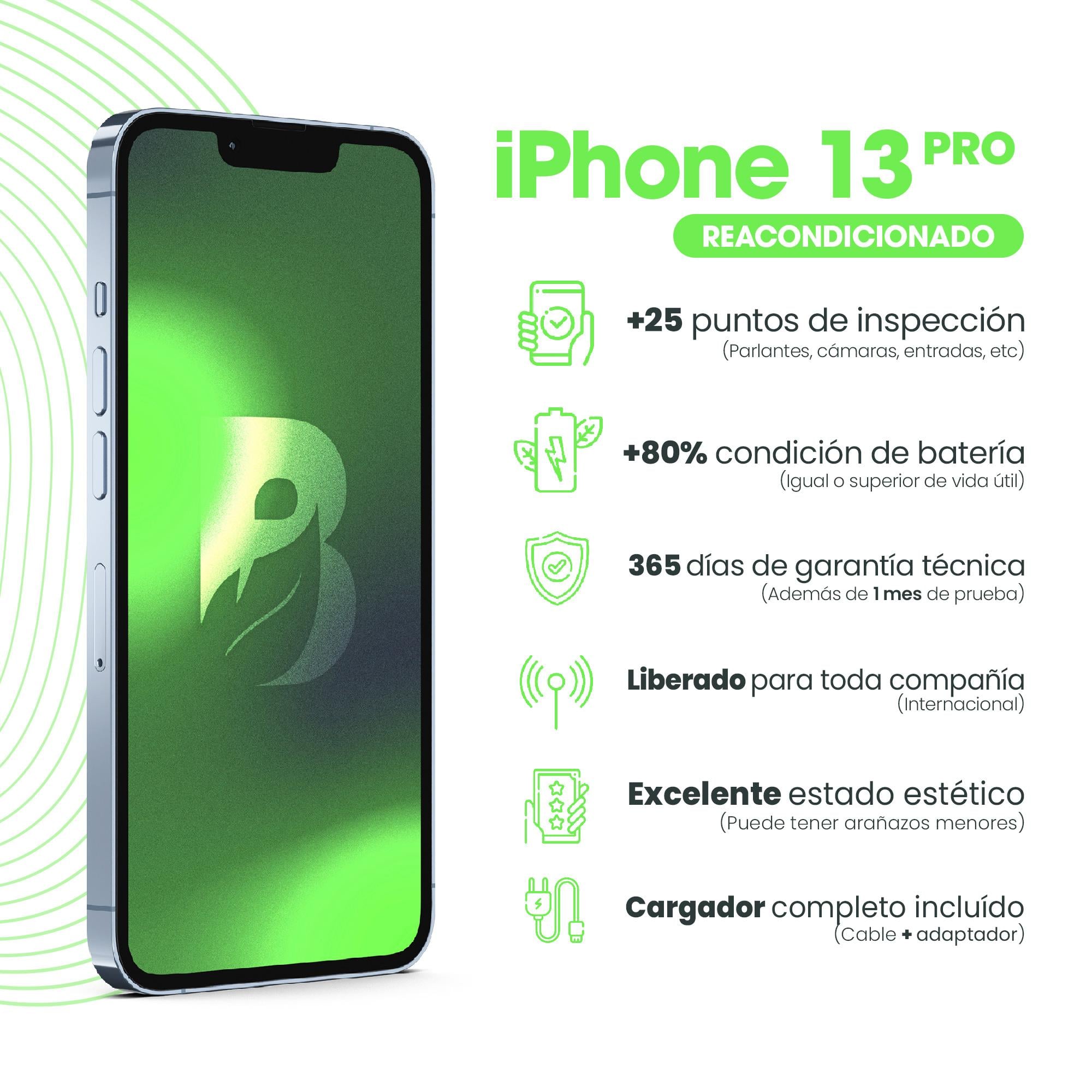 IPHONE 13 PRO 128GB - AZUL SIERRA RECONDICIONADO - 6