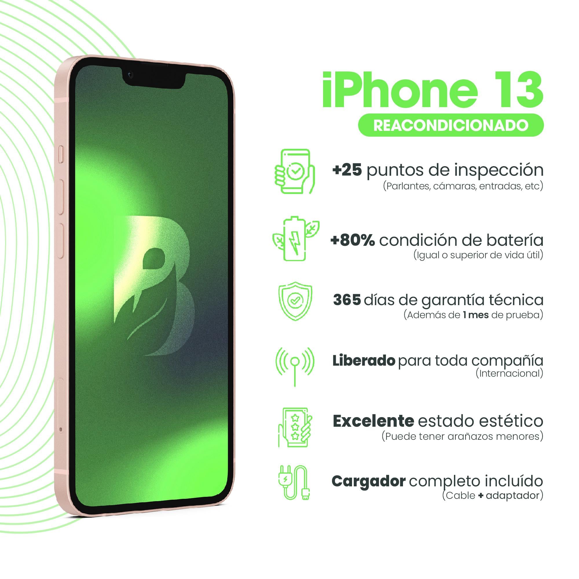 IPHONE 13 128GB - ROSADO RECONDICIONADO - 6