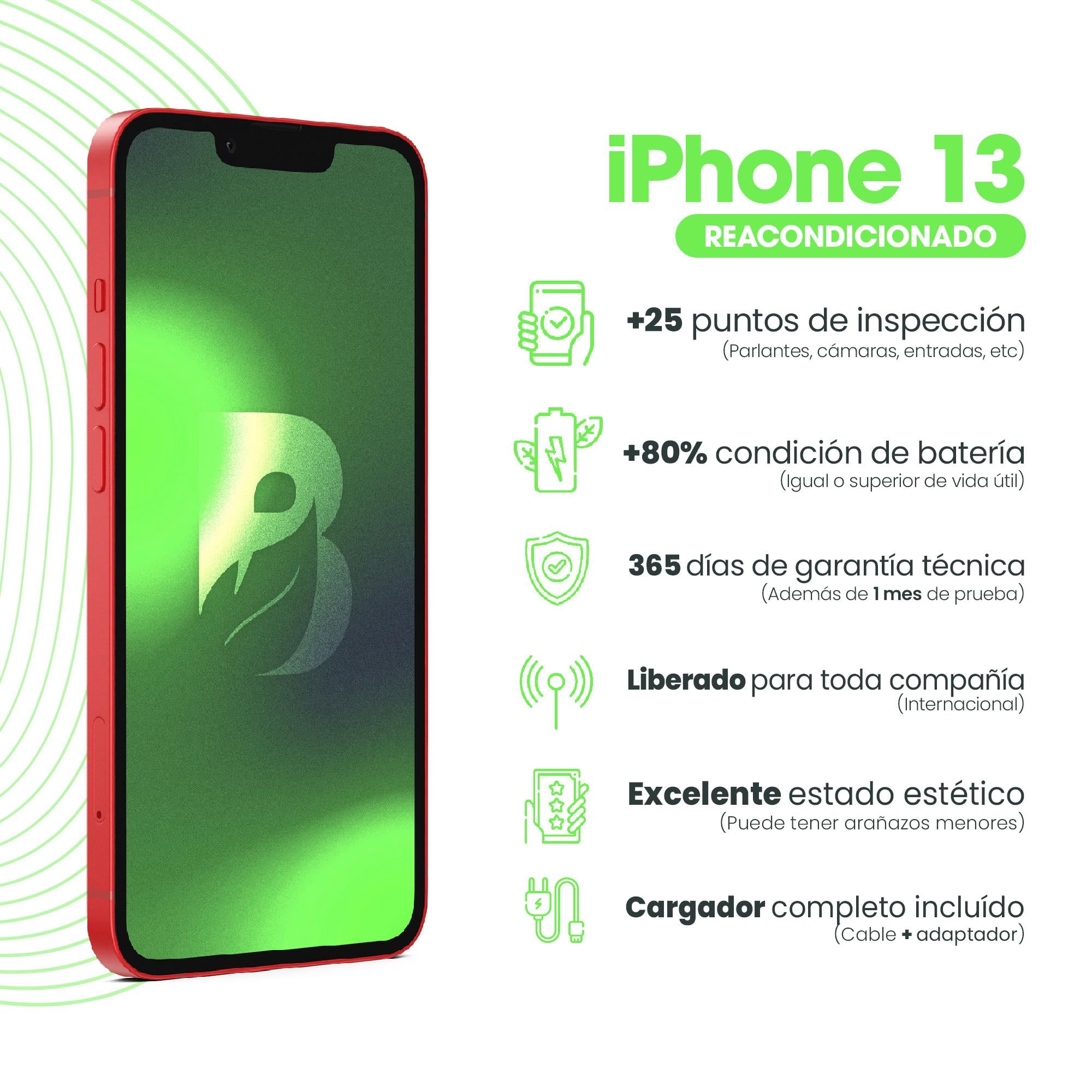 IPHONE 13 128GB - ROJO RECONDICIONADO - 6