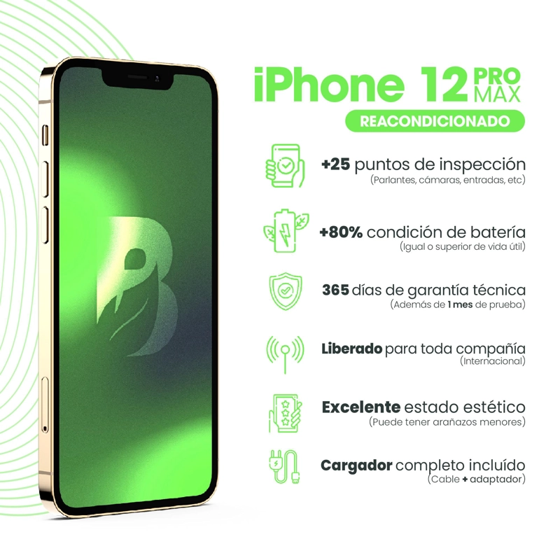IPHONE 12 PRO MAX 128GB - ORO RECONDICIONADO - 6