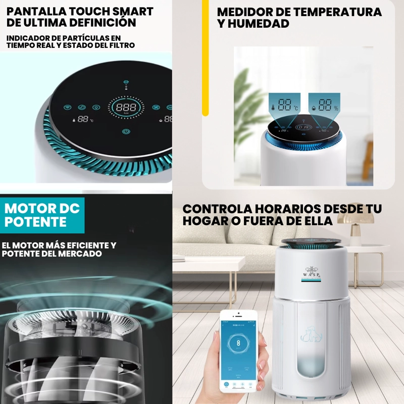 PURIFICADOR DE AIRE FAMILY &  PET, 90M2, HEPA H13 + LUZ UVC + WIFI - 11