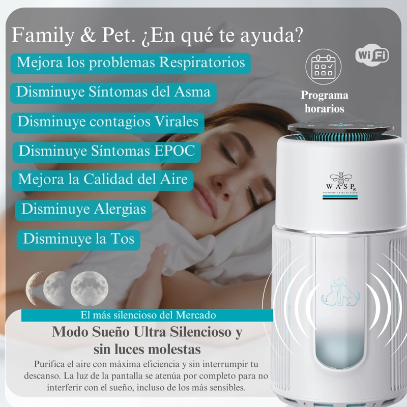 PURIFICADOR DE AIRE FAMILY &  PET, 90M2, HEPA H13 + LUZ UVC + WIFI - 3