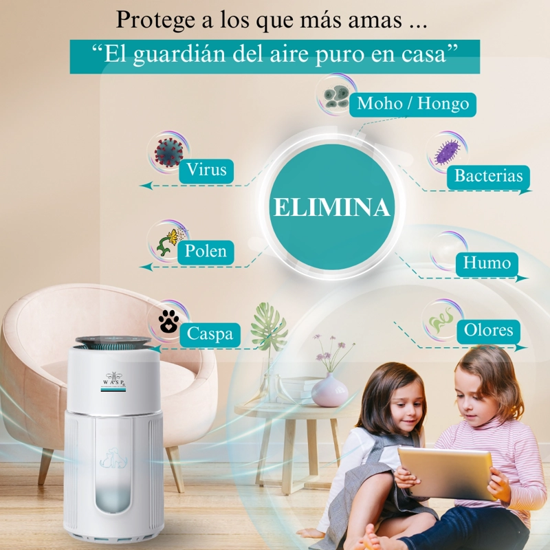 PURIFICADOR DE AIRE FAMILY &  PET, 90M2, HEPA H13 + LUZ UVC + WIFI - 4