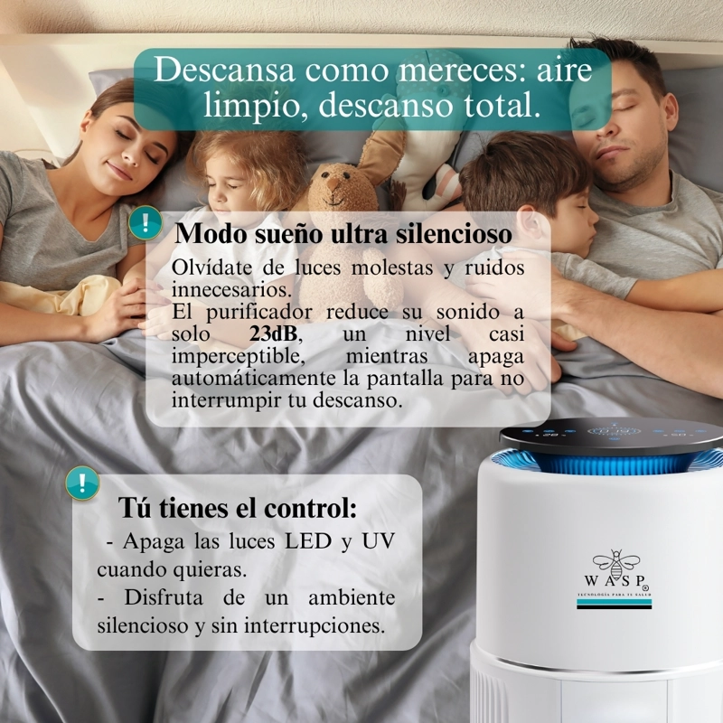 PURIFICADOR DE AIRE FAMILY &  PET, 90M2, HEPA H13 + LUZ UVC + WIFI - 9