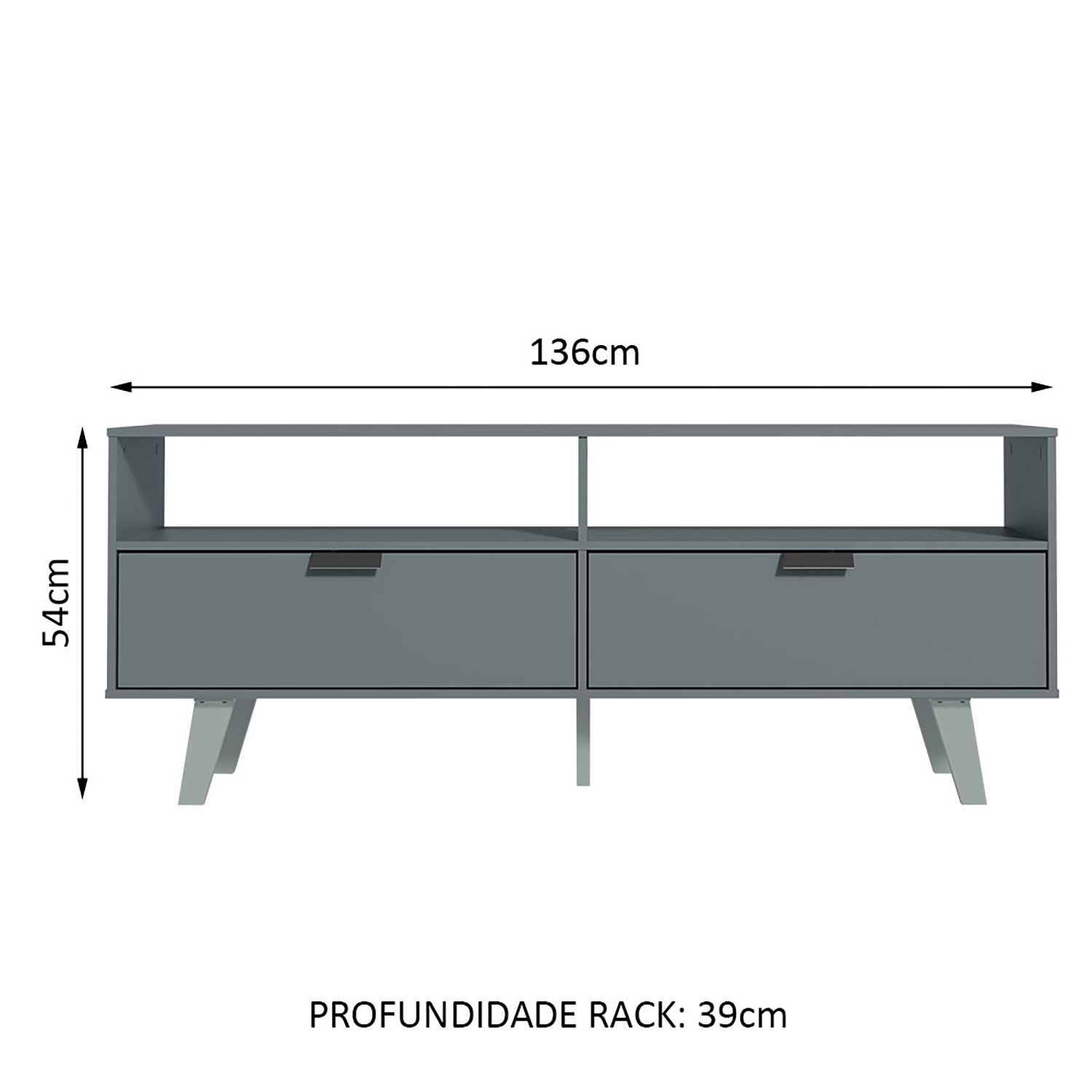 RACK TV OSLO GREY 55' 2P - 2
