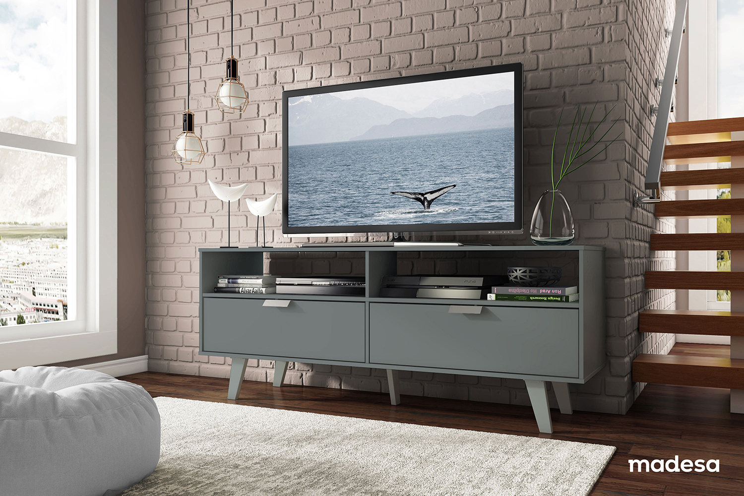 RACK TV OSLO GREY 55' 2P - 3