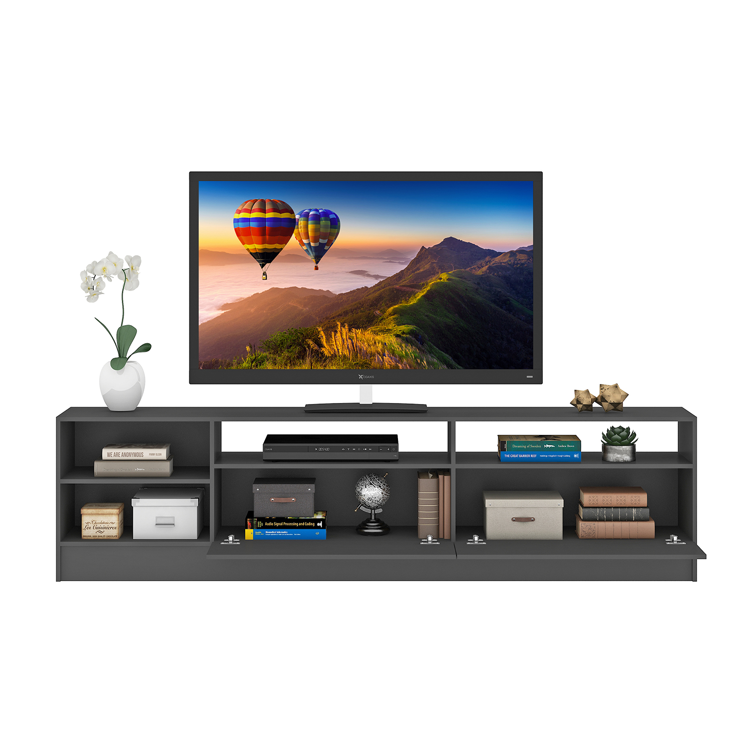 RACK TV 75 PULGADAS 2 PUERTAS VEKKA HOME MOYAN GRAFITO - 4