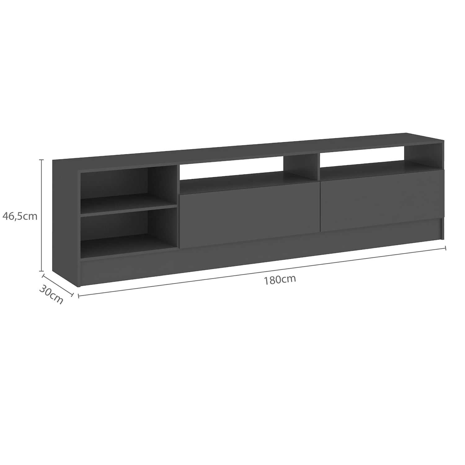 RACK TV 75 PULGADAS 2 PUERTAS VEKKA HOME MOYAN GRAFITO - 7