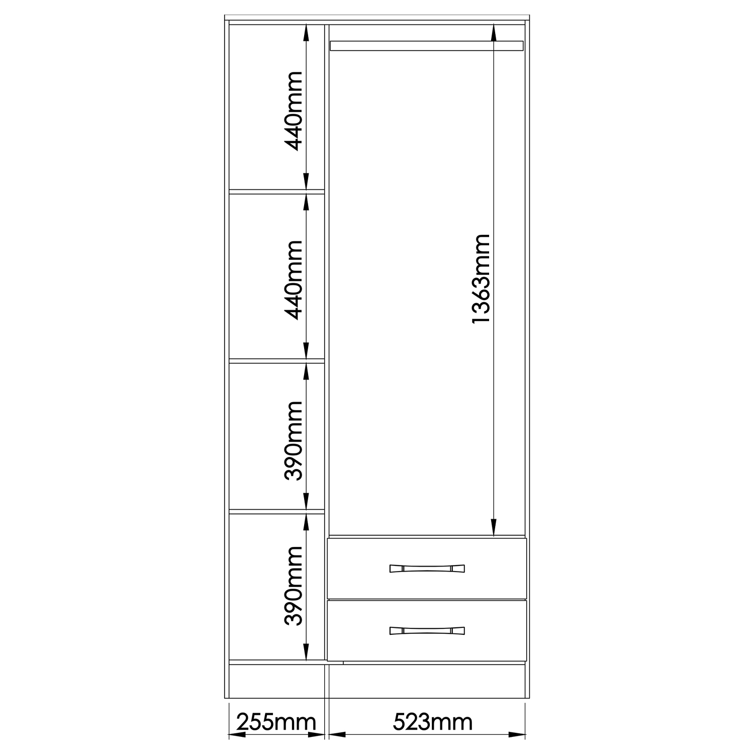CLOSET PEQUIM LIGHT 3P 2C - 4