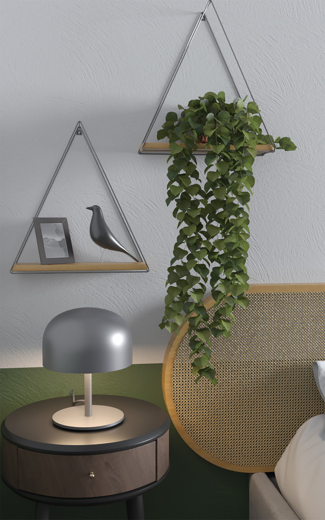 REPISA TRIANGULAR PINO BLACK 37X10X40CM - 4