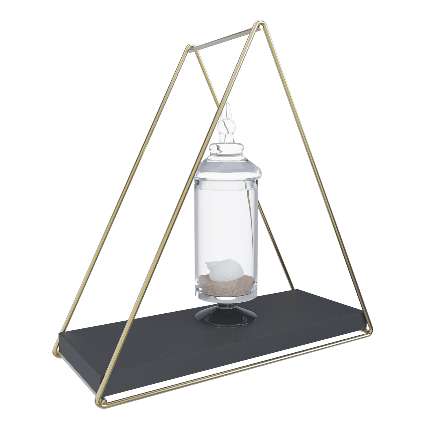 REPISA TRIANGULAR GOLDEN BLACK 25X10X25CM - 1