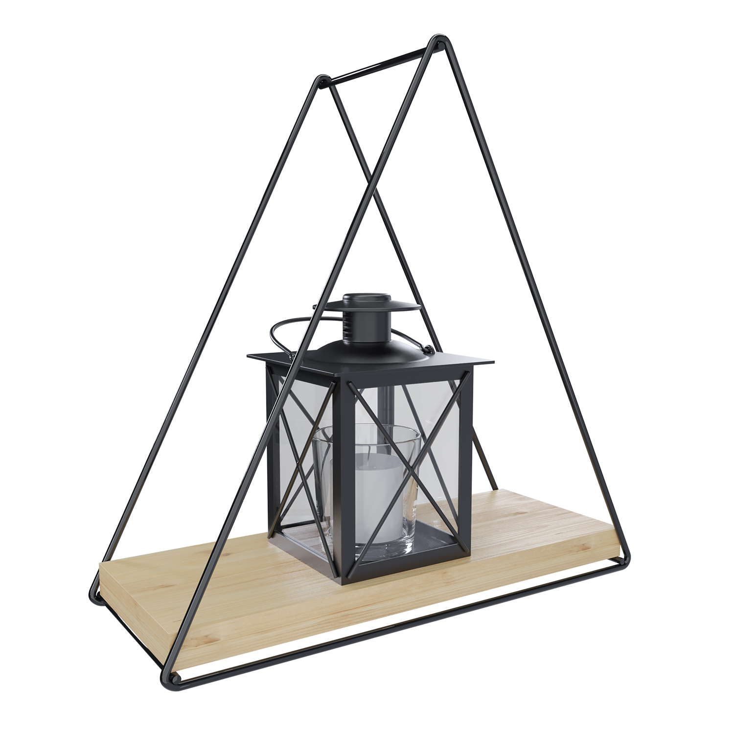 REPISA TRIANGULAR PINO BLACK 25X10X25CM - 1