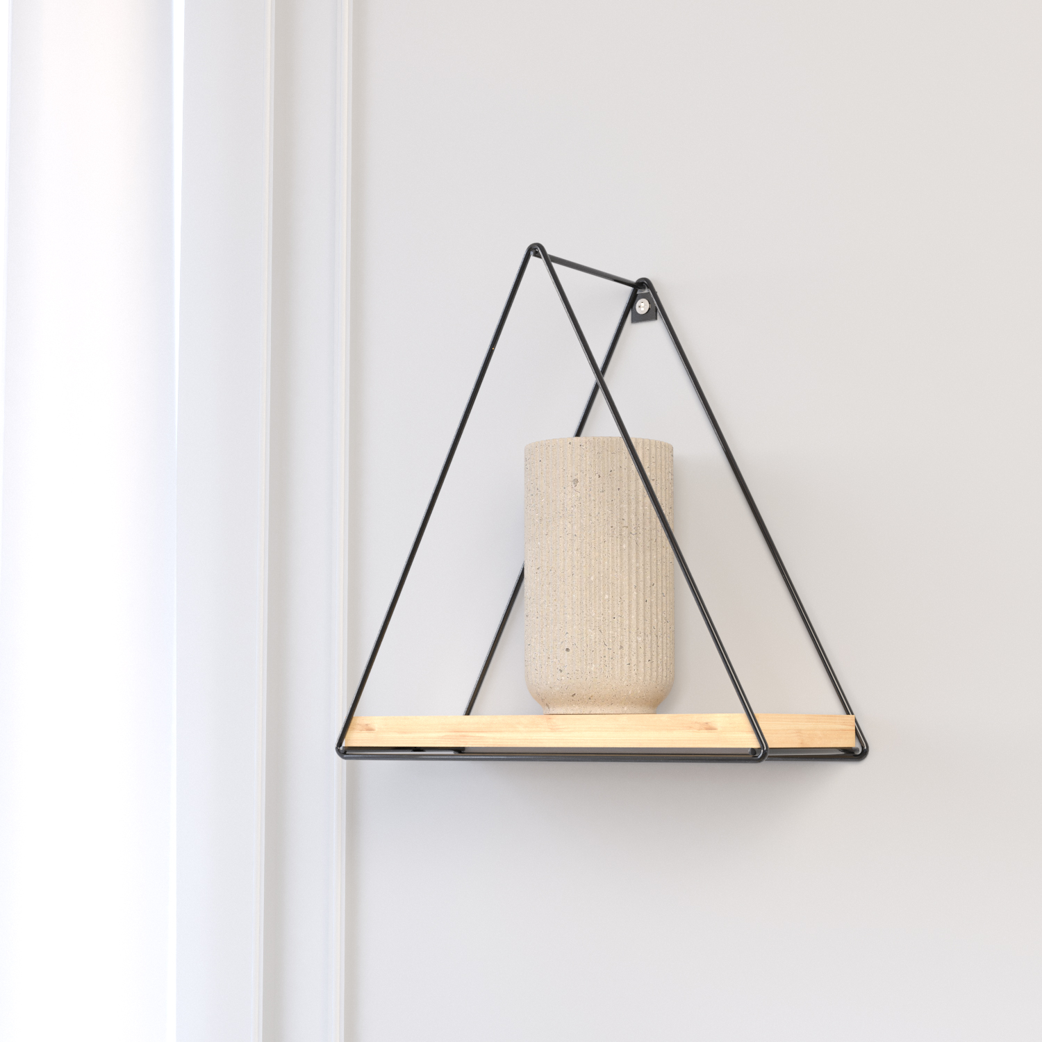 REPISA TRIANGULAR PINO BLACK 25X10X25CM - 4