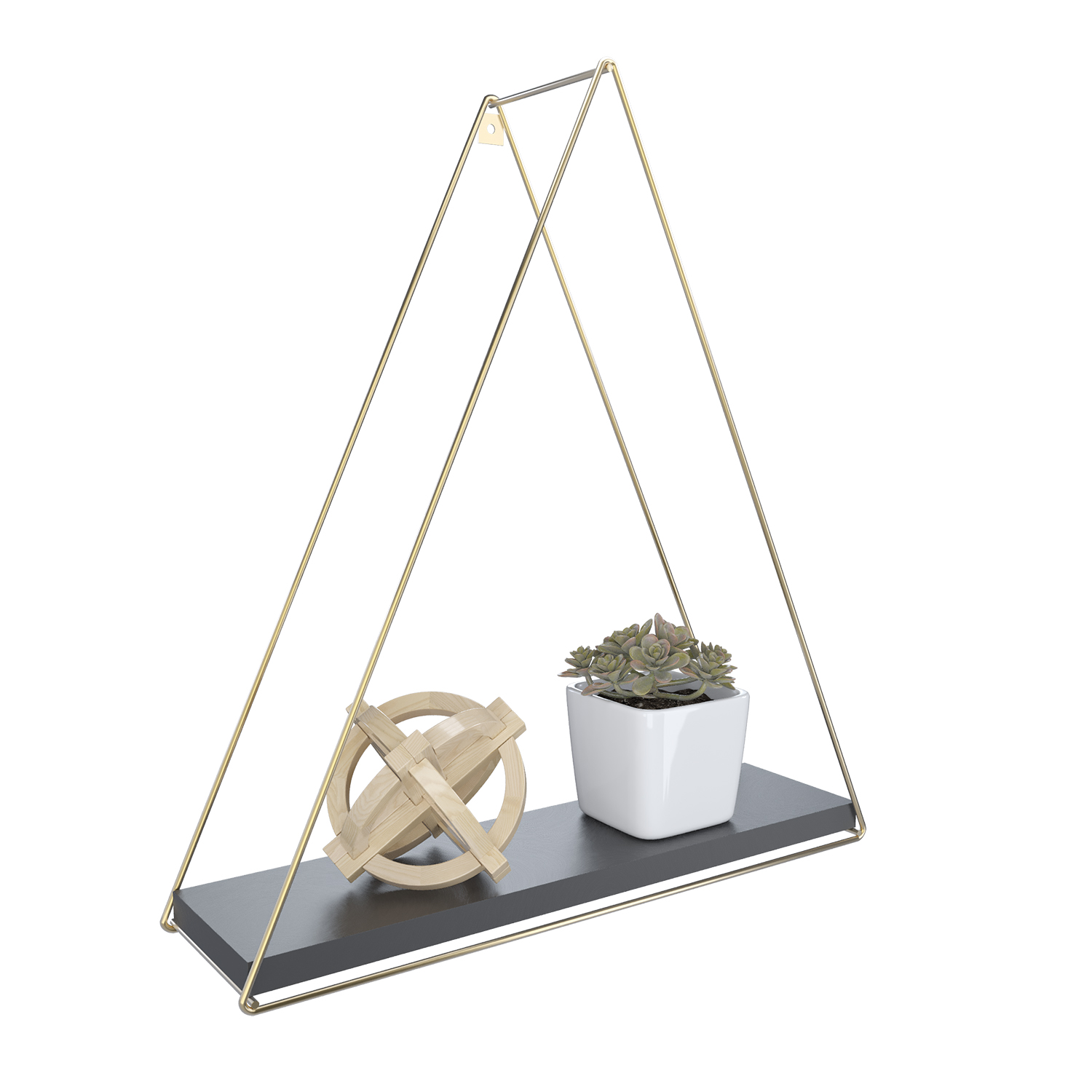 REPISA TRIANGULAR GOLDEN BLACK 37X10X40CM - 1
