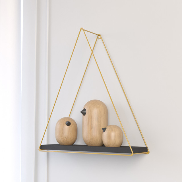 REPISA TRIANGULAR GOLDEN BLACK 37X10X40CM - 4