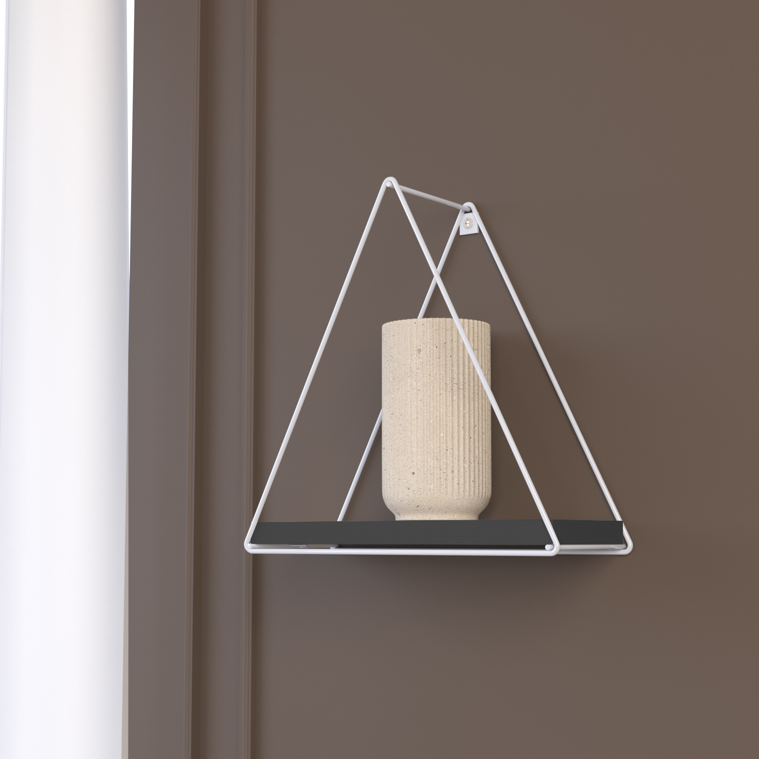 REPISA TRIANGULAR WHITHE BLACK 25X10X25CM - 4