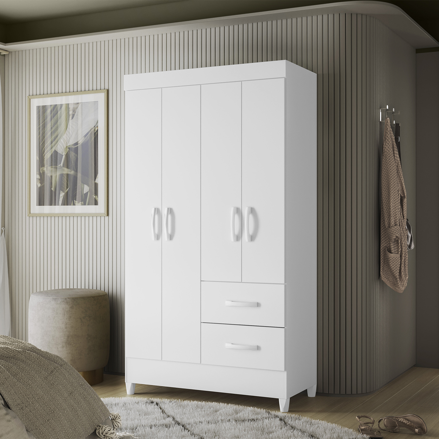 COMBO CLÓSET 4P VEKKA HOME MOBI MDP BLANCO + CLOSET 6P WHITE - 2