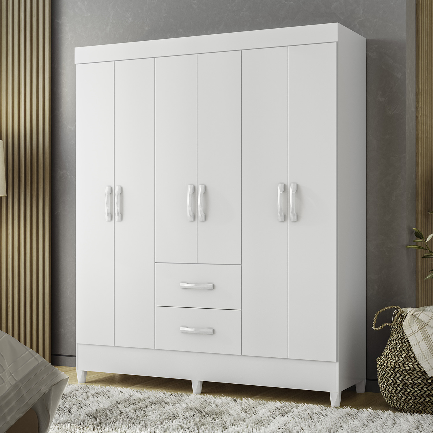COMBO CLÓSET 4P VEKKA HOME MOBI MDP BLANCO + CLOSET 6P WHITE - 3